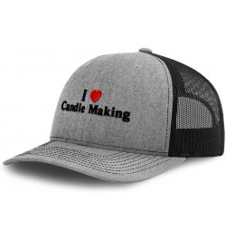 Custom Richardson Trucker Hat I (Love) Candle Making Red Heart Hobbies Lovers Heather Grey Black Design Only $14.69 Baseball ...