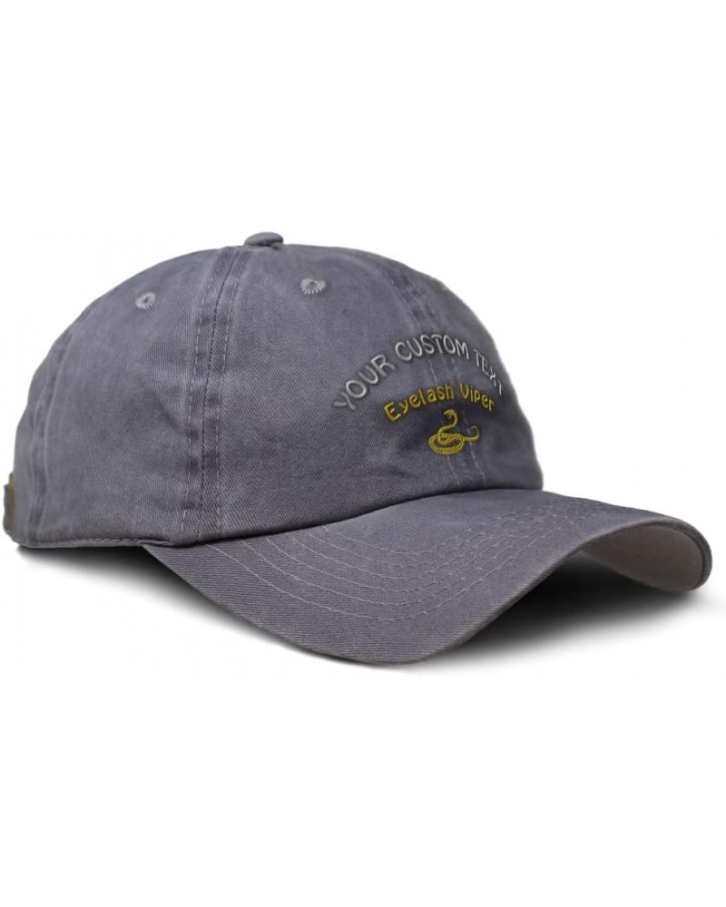 Soft Washed Baseball Cap Eyelash Viper Reptiles Cotton Dad Hats for Men & Women Grey Personalized Text Here $13.20 Baseball Caps