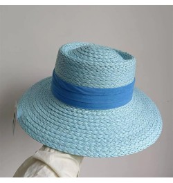 Outdoor Hand-Woven Paper Straw Hat French Elegant Flat Edge Concave and Convex Top Summer Sun Hat Beach Hat 16 $19.59 Sun Hats