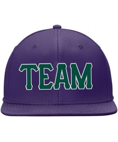 Custom Purple Green and White Stitched Hat for Men Women,Purple Hat Men Design Your Own,Custom Purple Design Your Own Logo Te...