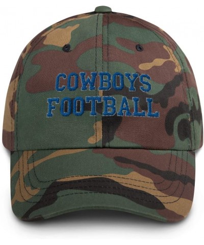 Cowboy Dad Football Hat - Mesh Trucker Hat - Amusing Design Green Camo $15.88 Cowboy Hats