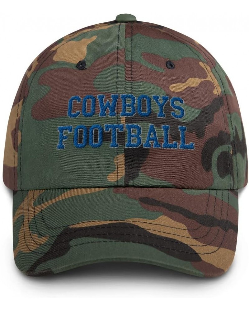 Cowboy Dad Football Hat - Mesh Trucker Hat - Amusing Design Green Camo $15.88 Cowboy Hats