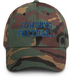 Cowboy Dad Football Hat - Mesh Trucker Hat - Amusing Design Green Camo $15.88 Cowboy Hats