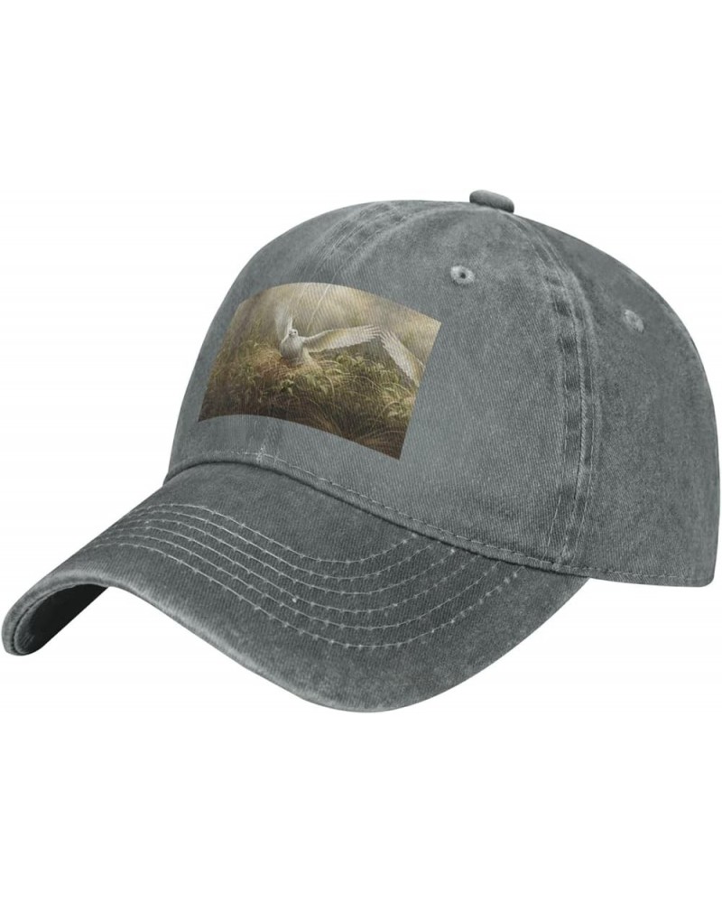 Grass and Dove Print Cotton Outdoor Baseball Cap Unisex Style Dad Hat for Adjustable Headwear Sports Hat Gray $13.69 Baseball...