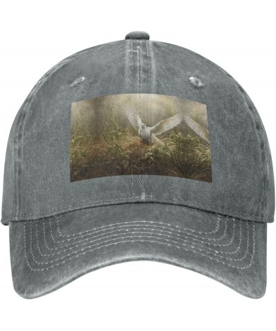 Grass and Dove Print Cotton Outdoor Baseball Cap Unisex Style Dad Hat for Adjustable Headwear Sports Hat Gray $13.69 Baseball...