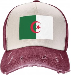 Algeria Flag Upgrade Your Style with Funny Adjustable Cotton Baseball Caps for Men and Women Dark Red $13.42 Baseball Caps