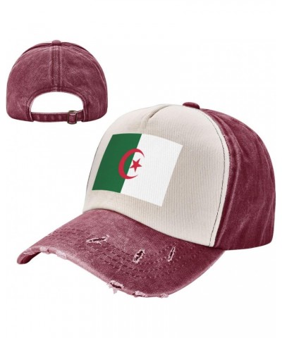 Algeria Flag Upgrade Your Style with Funny Adjustable Cotton Baseball Caps for Men and Women Dark Red $13.42 Baseball Caps