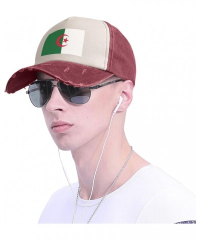 Algeria Flag Upgrade Your Style with Funny Adjustable Cotton Baseball Caps for Men and Women Dark Red $13.42 Baseball Caps