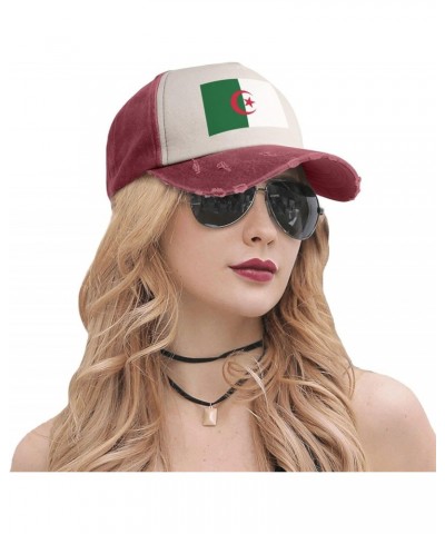 Algeria Flag Upgrade Your Style with Funny Adjustable Cotton Baseball Caps for Men and Women Dark Red $13.42 Baseball Caps