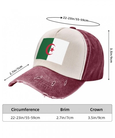 Algeria Flag Upgrade Your Style with Funny Adjustable Cotton Baseball Caps for Men and Women Dark Red $13.42 Baseball Caps