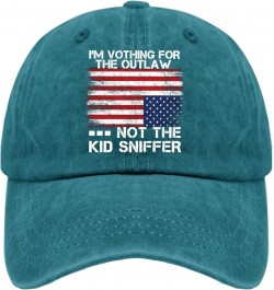 I'm Voting for The Outlaw Not The Kid Sniffer Hats Vintage Hat Trucker Hat Men Gifts for Dad Beach Hat Cyan Blue $10.98 Bombe...