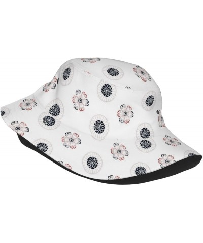 Travel Beach Sun Hat Flower Design Bucket Hat Fashion Sun Cap Packable Fisherman Hat Outdoor Cap for Men Women Black10 $10.35...