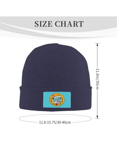 Niagara Flag Beanie Hat for Men Women Soft Cozy Skull Cap Winter Warm Knit Hats Navy Blue $11.83 Skullies & Beanies