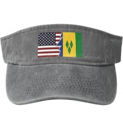 Torn Style American and Saint Vincent and The Grenadines Flags Sun Hat Sun Visor Hats for Women Men Baseball Cap Golf Hats Gr...