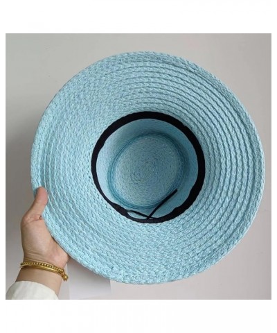 Outdoor Hand-Woven Paper Straw Hat French Elegant Flat Edge Concave and Convex Top Summer Sun Hat Beach Hat 16 $19.59 Sun Hats