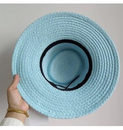 Outdoor Hand-Woven Paper Straw Hat French Elegant Flat Edge Concave and Convex Top Summer Sun Hat Beach Hat 16 $19.59 Sun Hats