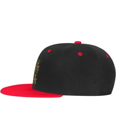 Sunflower Seamless Baseball Cap for Men Women Snapback Hat Adjustable Flat Bill Hats Red $12.85 Baseball Caps