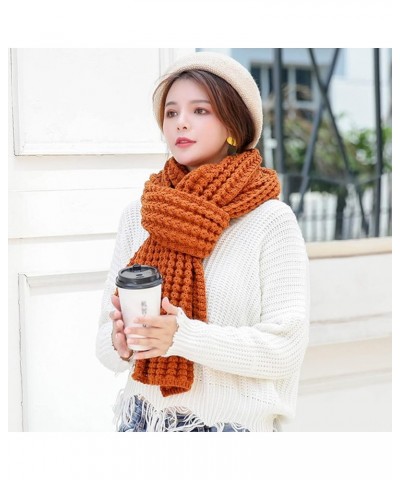 Winter Scarves for Women Multi Colored Kint Scarf Feel Pashmina Shawls Wraps Elasticity Light Scarf Warm Scarves A $8.75 Scarves