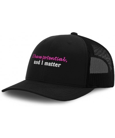 Trucker Hat Baseball Cap I Have Potential and I Matter B Cotton Dad Hats for Men & Women Black $13.23 Baseball Caps