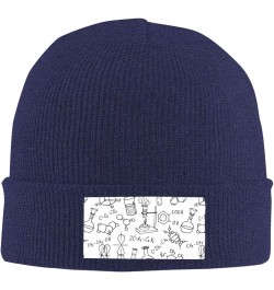 Chemistry Print Print Leisure Knitted Hat Warm Hat for Men Women & Kids& Elastic Daily Hat Beanie Cap Navy Blue $8.65 Skullie...