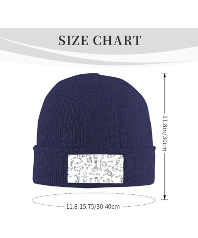 Chemistry Print Print Leisure Knitted Hat Warm Hat for Men Women & Kids& Elastic Daily Hat Beanie Cap Navy Blue $8.65 Skullie...