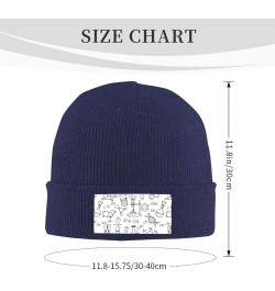 Chemistry Print Print Leisure Knitted Hat Warm Hat for Men Women & Kids& Elastic Daily Hat Beanie Cap Navy Blue $8.65 Skullie...