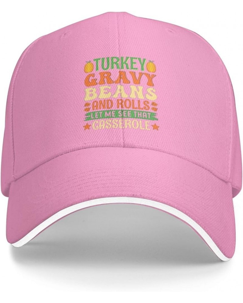 Turkey Gravys Beans and Rolls Let Me See That Casserole Cap Men Dad Hat Vintage Hat Pink $11.48 Baseball Caps