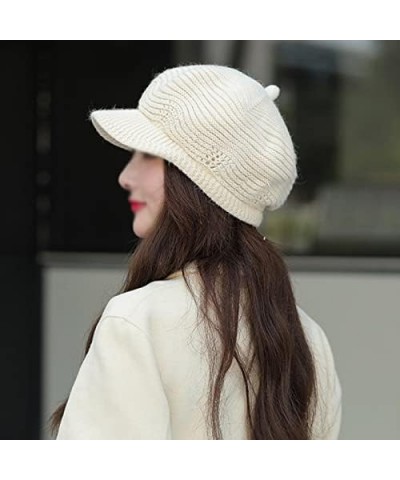 Fashion Women Hat Thick Warm Winter Hat Women Knitted Hat Elegant Warm Hat Winter Knitted Hat Winter Accessory (Color : C, Si...