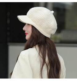 Fashion Women Hat Thick Warm Winter Hat Women Knitted Hat Elegant Warm Hat Winter Knitted Hat Winter Accessory (Color : C, Si...