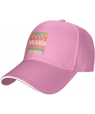 Turkey Gravys Beans and Rolls Let Me See That Casserole Cap Men Dad Hat Vintage Hat Pink $11.48 Baseball Caps