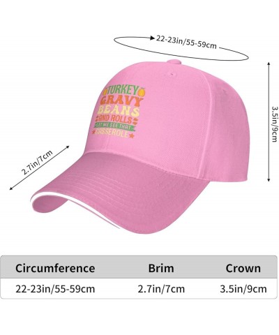 Turkey Gravys Beans and Rolls Let Me See That Casserole Cap Men Dad Hat Vintage Hat Pink $11.48 Baseball Caps