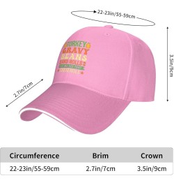 Turkey Gravys Beans and Rolls Let Me See That Casserole Cap Men Dad Hat Vintage Hat Pink $11.48 Baseball Caps