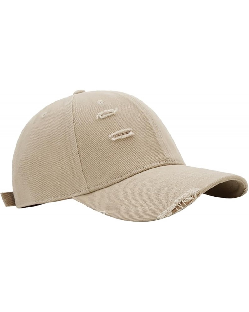 Unisex Vintage Distressed Baseball Cap Adjustable Summer Ripped Sun Hat Khaki $9.67 Baseball Caps