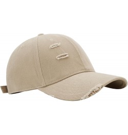 Unisex Vintage Distressed Baseball Cap Adjustable Summer Ripped Sun Hat Khaki $9.67 Baseball Caps