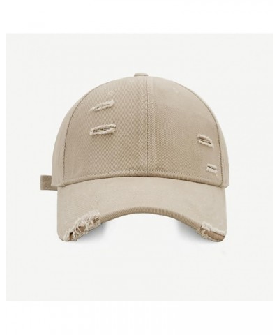 Unisex Vintage Distressed Baseball Cap Adjustable Summer Ripped Sun Hat Khaki $9.67 Baseball Caps