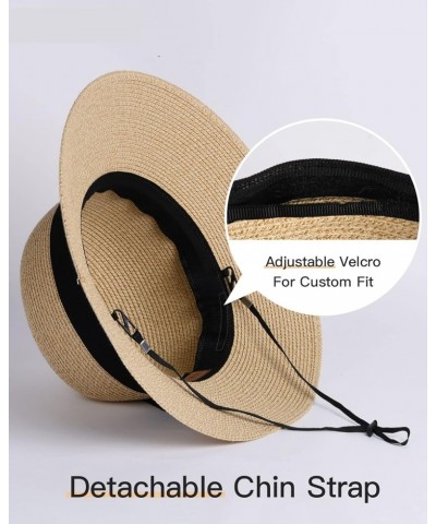 Summer Hat for Women Beach Sun Hat Straw Hat Panama Fedora Cap Wide Brim UV Protection Summer Cap (Color : Pure Beige, Size :...