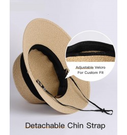 Summer Hat for Women Beach Sun Hat Straw Hat Panama Fedora Cap Wide Brim UV Protection Summer Cap (Color : Pure Beige, Size :...