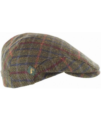 Irish Flat Cap Men Trinity Tweed Hat Driving Cap Made in Ireland Light Green With Blue Burgundy $22.72 Baseball Caps