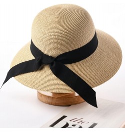 Summer Hat for Women Beach Sun Hat Straw Hat Panama Fedora Cap Wide Brim UV Protection Summer Cap (Color : Pure Beige, Size :...