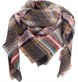 Classic Plaid Tartan Scarf for Women Men Soft Check Tassel Scarves Soft Classic Winter Scarf C-coffee $5.96 Scarves