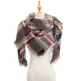 Classic Plaid Tartan Scarf for Women Men Soft Check Tassel Scarves Soft Classic Winter Scarf C-coffee $5.96 Scarves