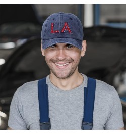 Custom Soft Washed Baseball Cap Red Flag Stars Love Cotton Navy Design Only $14.00 Baseball Caps