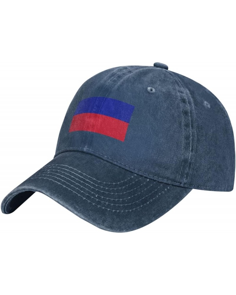 Flag of Haiti (Civil) Baseball Cap for Men Women Hats Adjustable Vintage Cowboy Hat Sun Hat Navy Blue $12.32 Cowboy Hats