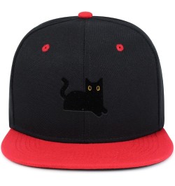 Black Cat Hip-Hop Snapback Hat Embroidered Baseball Cap Cat Mom 22. Black/Red $13.24 Baseball Caps