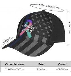 Cancer Sucks Thyroid Cancer Awareness Cap Tucker Hat Adjustable Sports Baseball Caps4 Black $15.98 Baseball Caps