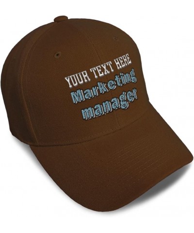 Baseball Cap Marketing Manager Marketer Acrylic Advertising Dad Hats for Men and Women Brown Personalized Text Here $14.84 Ba...