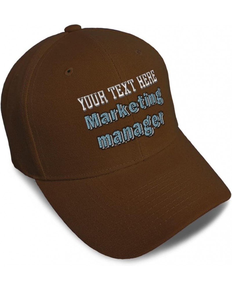 Baseball Cap Marketing Manager Marketer Acrylic Advertising Dad Hats for Men and Women Brown Personalized Text Here $14.84 Ba...