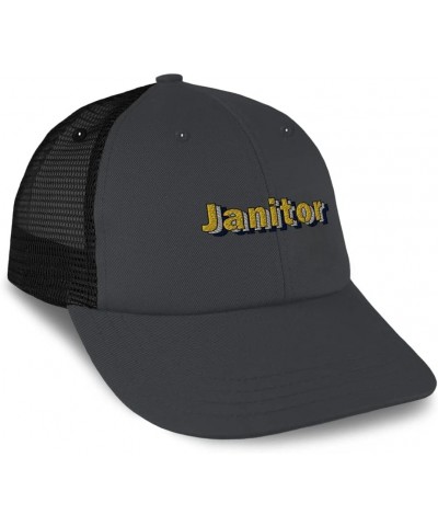 Custom Custom Trucker Hat Baseball Cap Janitor Clean Cotton Task Dad Hats for Men & Women Dark Grey Black Design Only $13.80 ...