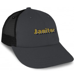 Custom Custom Trucker Hat Baseball Cap Janitor Clean Cotton Task Dad Hats for Men & Women Dark Grey Black Design Only $13.80 ...