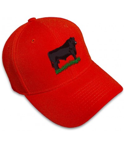 Custom Baseball Cap Angus Bull Embroidery Acrylic Dad Hats for Men & Women Red Design Only $14.24 Baseball Caps